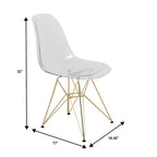 Bristol 5-Piece Dining Set 35 Round Table and 4 Plastic Chairs with Gold Base