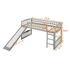 Merax Twin size Loft Bed with Slide and Ladder