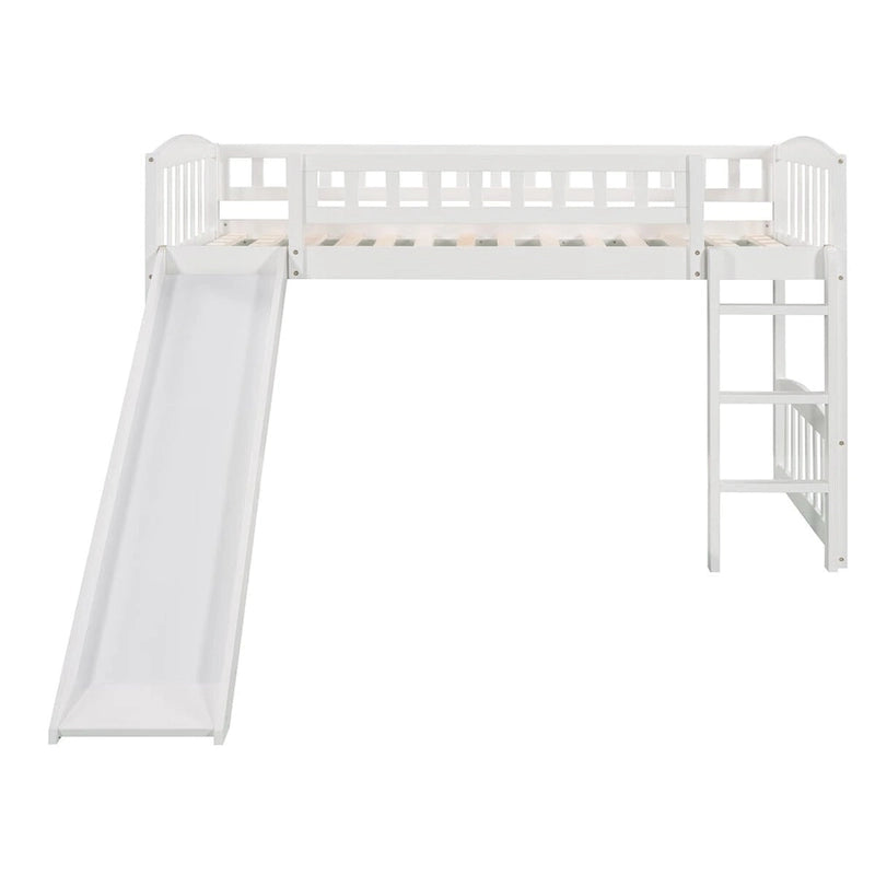 Merax Twin size Loft Bed with Slide and Ladder