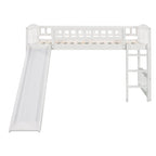 Merax Twin size Loft Bed with Slide and Ladder