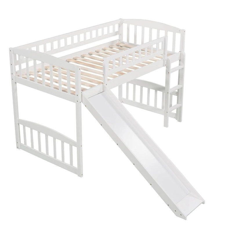 Merax Twin size Loft Bed with Slide and Ladder