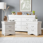 Furniture of America Devi Traditional 3-Piece Solid Wood Nightstand and Dresser Set