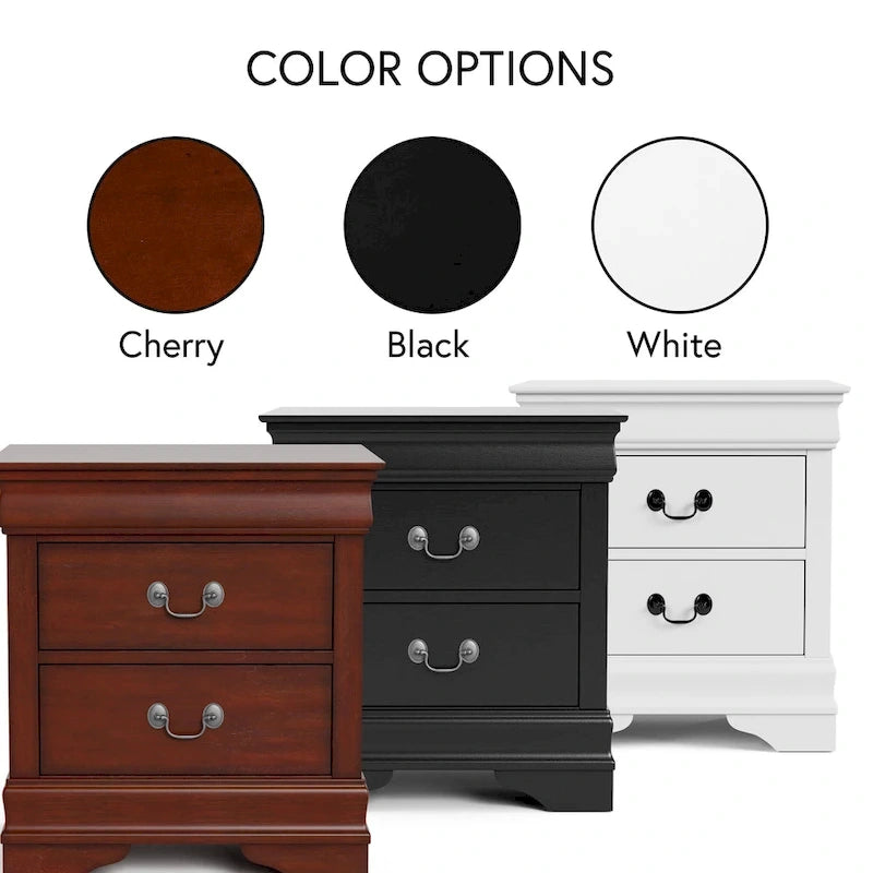 Furniture of America Devi Traditional 3-Piece Solid Wood Nightstand and Dresser Set
