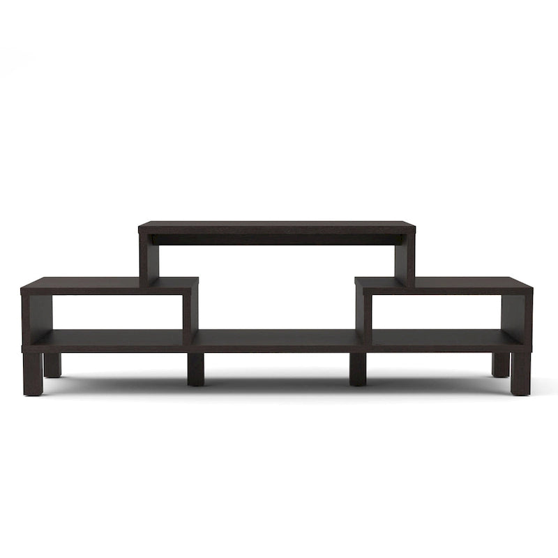 Furniture of America Rami Modern 3-Shelf Espresso Finish TV Stand, Sleek Media Console for Living Room Entertainment