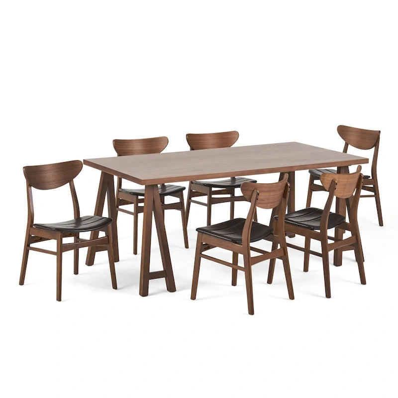 Anise Mid-Century Modern 7 Piece Dining Set with A-Frame Table by Christopher Knight Home