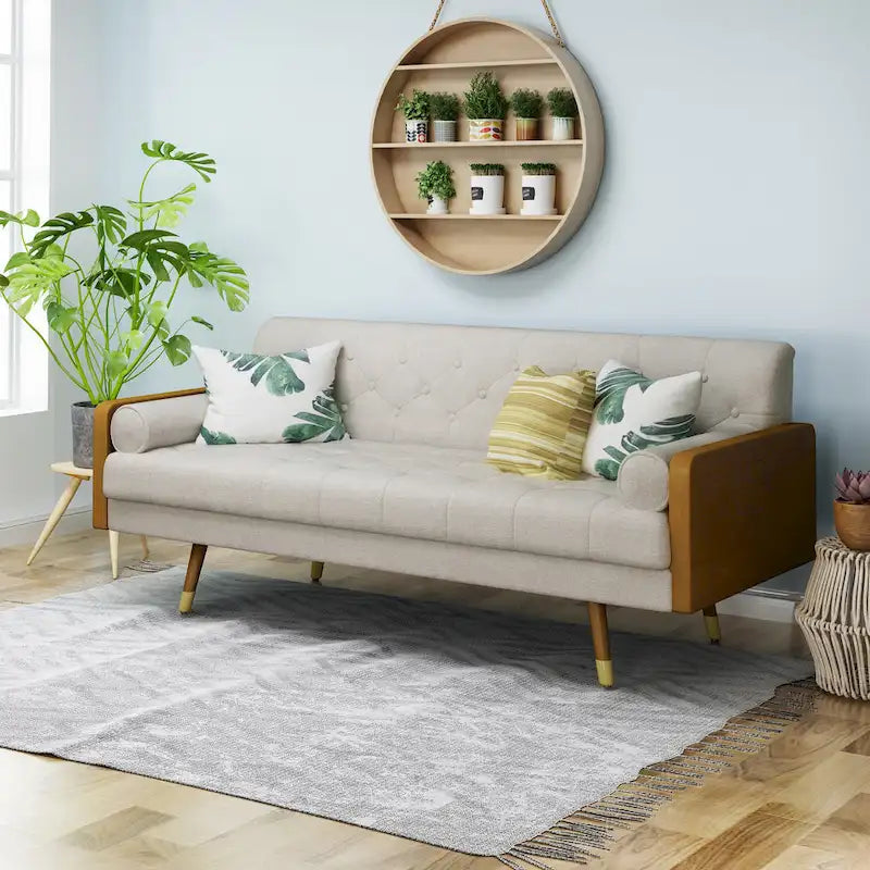 Jalon Tufted Fabric Sofa by Christopher Knight Home