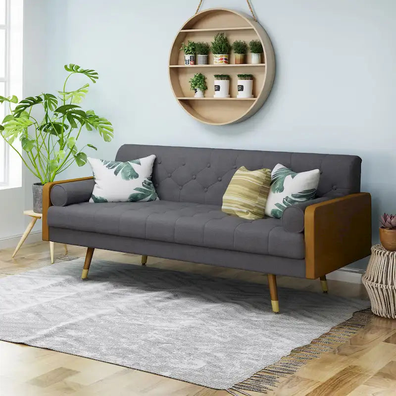 Jalon Tufted Fabric Sofa by Christopher Knight Home