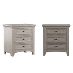 Varenna 3-Drawer Wood Modular Storage Nightstand with Charging Station