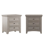 Varenna 3-Drawer Wood Modular Storage Nightstand with Charging Station