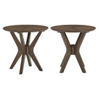 Vilnius Mid-Century Walnut Finish Round End Table