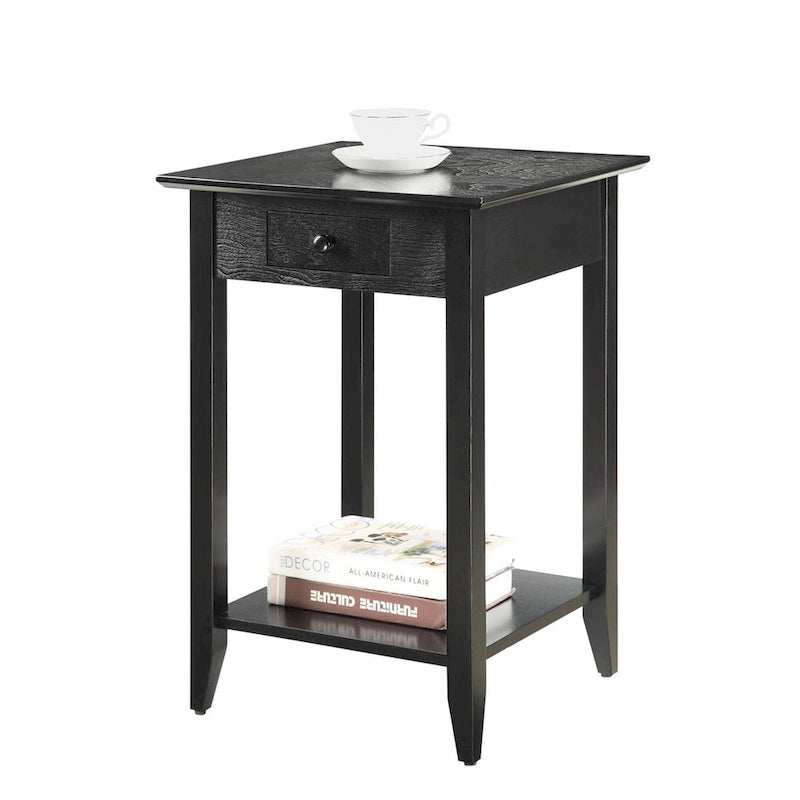 Convenience Concepts American Heritage 1 Drawer End Table with Shelf