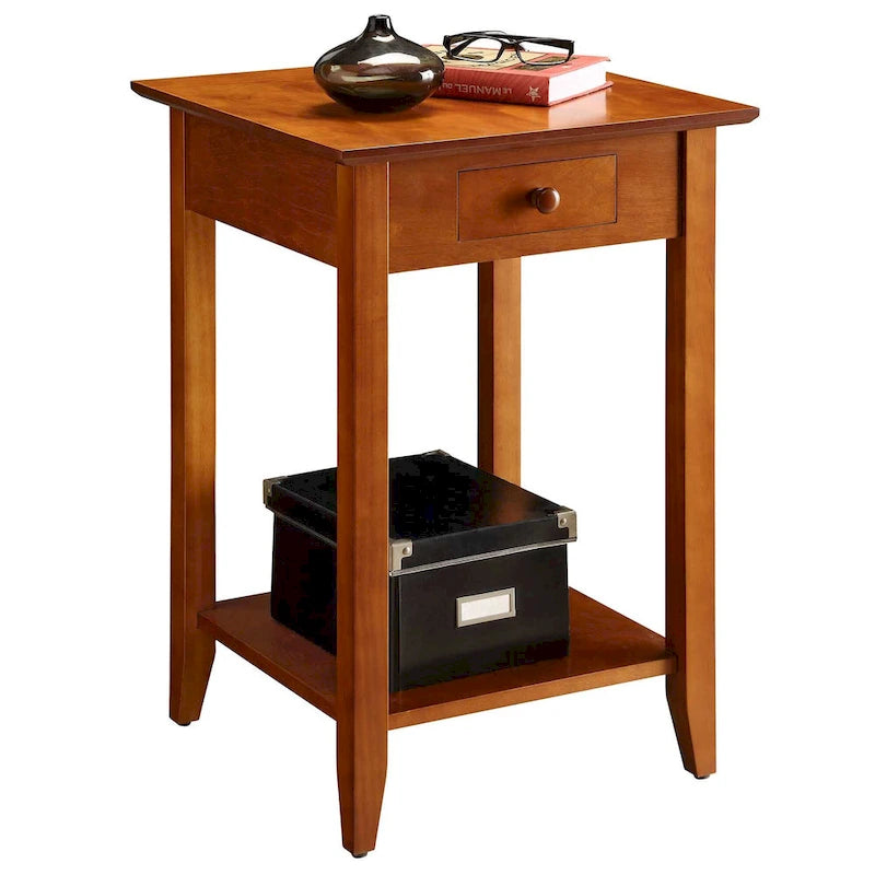 Convenience Concepts American Heritage 1 Drawer End Table with Shelf