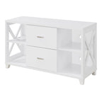 Convenience Concepts Oxford Deluxe 2 Drawer TV Stand with Shelves for TVs up to 55 Inches