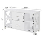 Convenience Concepts Oxford Deluxe 2 Drawer TV Stand with Shelves for TVs up to 55 Inches