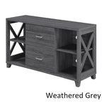 Convenience Concepts Oxford Deluxe 2 Drawer TV Stand with Shelves for TVs up to 55 Inches