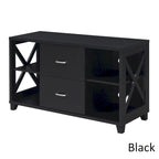 Convenience Concepts Oxford Deluxe 2 Drawer TV Stand with Shelves for TVs up to 55 Inches