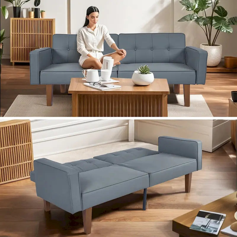 Futon Sofa Bed, Convertible Futon Couch Bed, Loveseat Sleeper Sofa, Daybed for Living Room, Apartment, Office