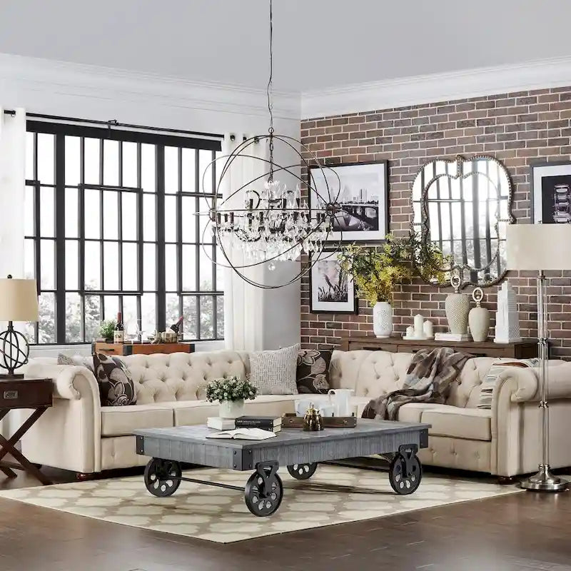 Knightsbridge Chesterfield L-shaped Sectional by iNSPIRE Q Artisan
