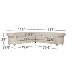 Knightsbridge Chesterfield L-shaped Sectional by iNSPIRE Q Artisan