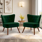 Tufted Velvet Accent Chair Upholstered Living Room Side Chair - 27.6 W x 28 D x 31.3 H