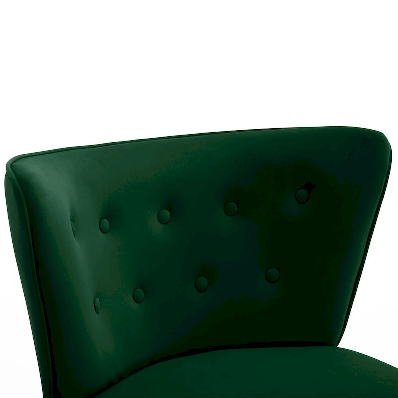 Tufted Velvet Accent Chair Upholstered Living Room Side Chair - 27.6 W x 28 D x 31.3 H