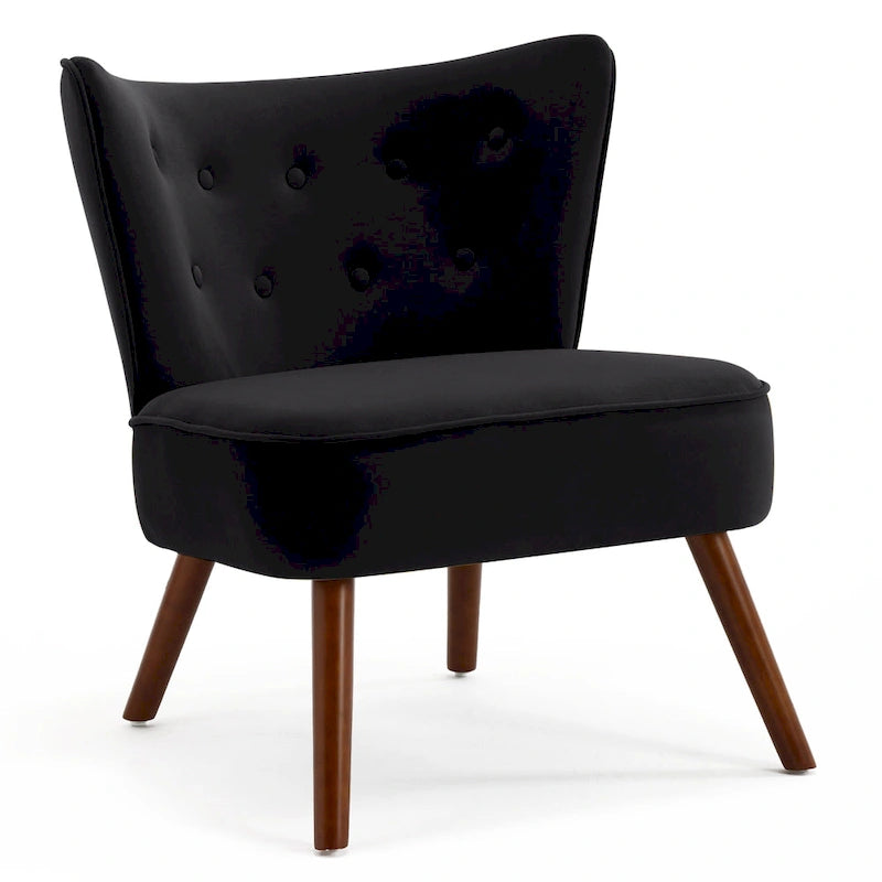 Tufted Velvet Accent Chair Upholstered Living Room Side Chair - 27.6 W x 28 D x 31.3 H