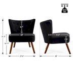 Tufted Velvet Accent Chair Upholstered Living Room Side Chair - 27.6 W x 28 D x 31.3 H
