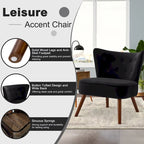 Tufted Velvet Accent Chair Upholstered Living Room Side Chair - 27.6 W x 28 D x 31.3 H