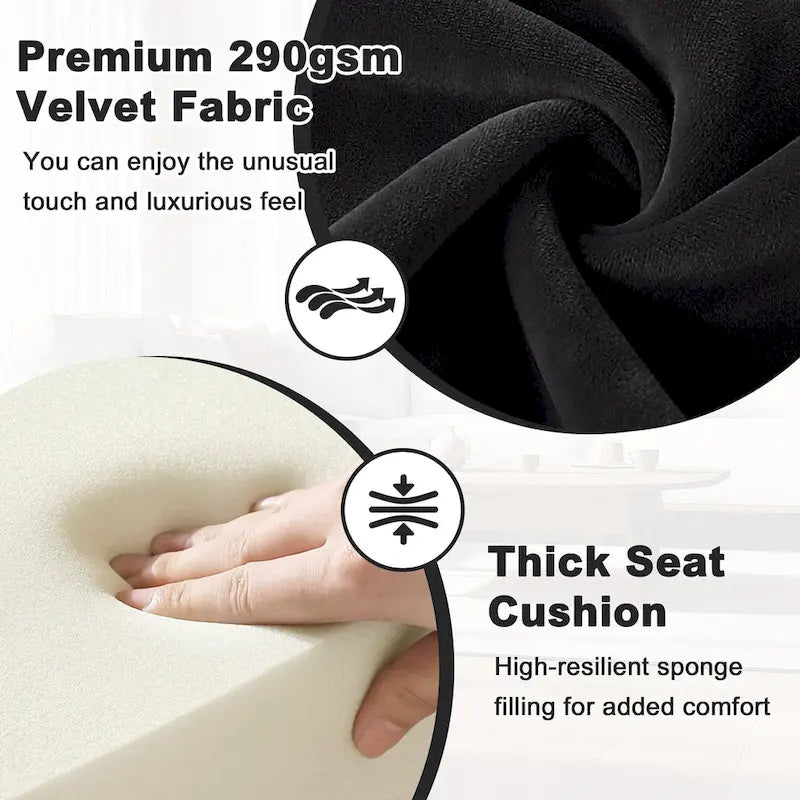 Tufted Velvet Accent Chair Upholstered Living Room Side Chair - 27.6 W x 28 D x 31.3 H