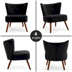 Tufted Velvet Accent Chair Upholstered Living Room Side Chair - 27.6 W x 28 D x 31.3 H