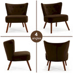 Tufted Velvet Accent Chair Upholstered Living Room Side Chair - 27.6 W x 28 D x 31.3 H