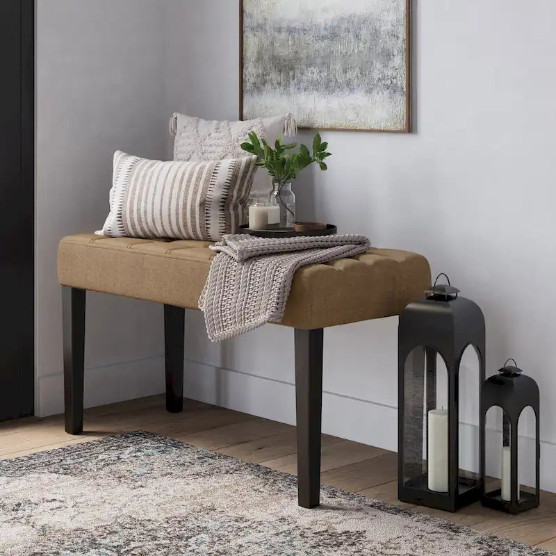 CorLiving California Fabric Tufted Bench