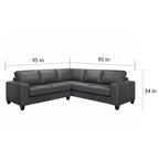 Paulina Top-grain Italian Leather Sectional Sofa