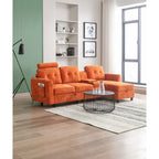 HOMEFUN Velvet/PU/Fabric Upholstered Tufted L-Shape Sectional Storage Convertible Sofa