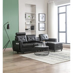 HOMEFUN Velvet/PU/Fabric Upholstered Tufted L-Shape Sectional Storage Convertible Sofa