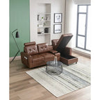 HOMEFUN Velvet/PU/Fabric Upholstered Tufted L-Shape Sectional Storage Convertible Sofa