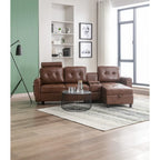 HOMEFUN Velvet/PU/Fabric Upholstered Tufted L-Shape Sectional Storage Convertible Sofa