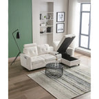 HOMEFUN Velvet/PU/Fabric Upholstered Tufted L-Shape Sectional Storage Convertible Sofa