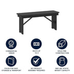 40 x 12 Antique Rustic Solid Pine Folding Farm Bench
