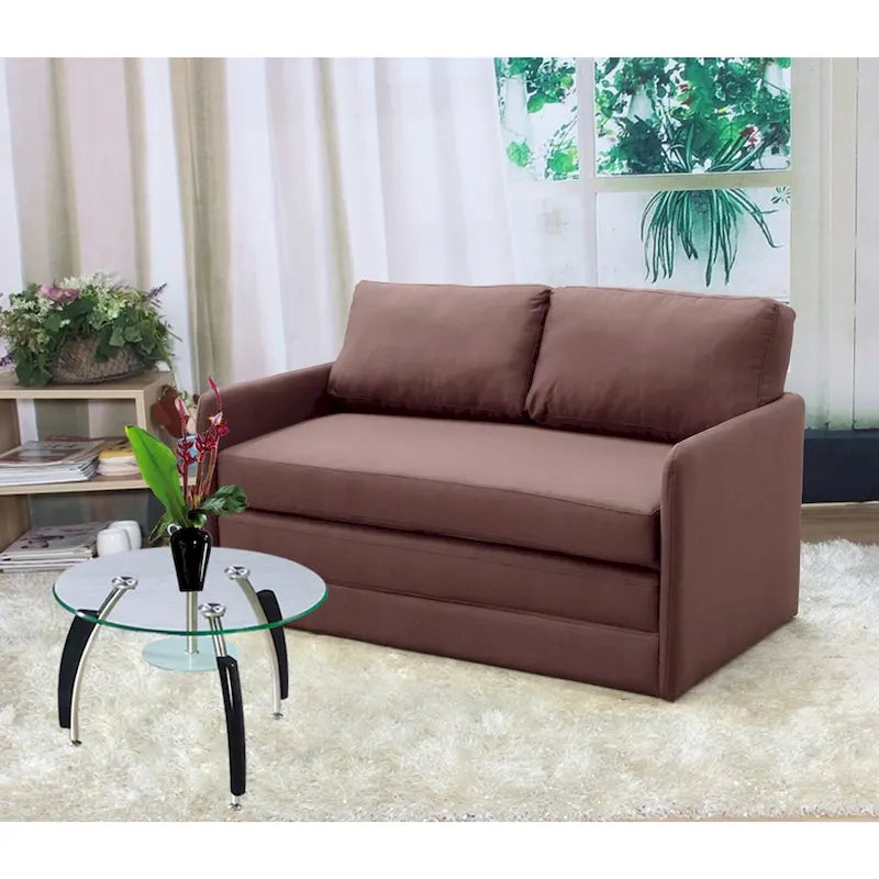Porch & Den Claiborne Reversible 5.1 inches Foam Fabric Loveseat and Sofa Bed