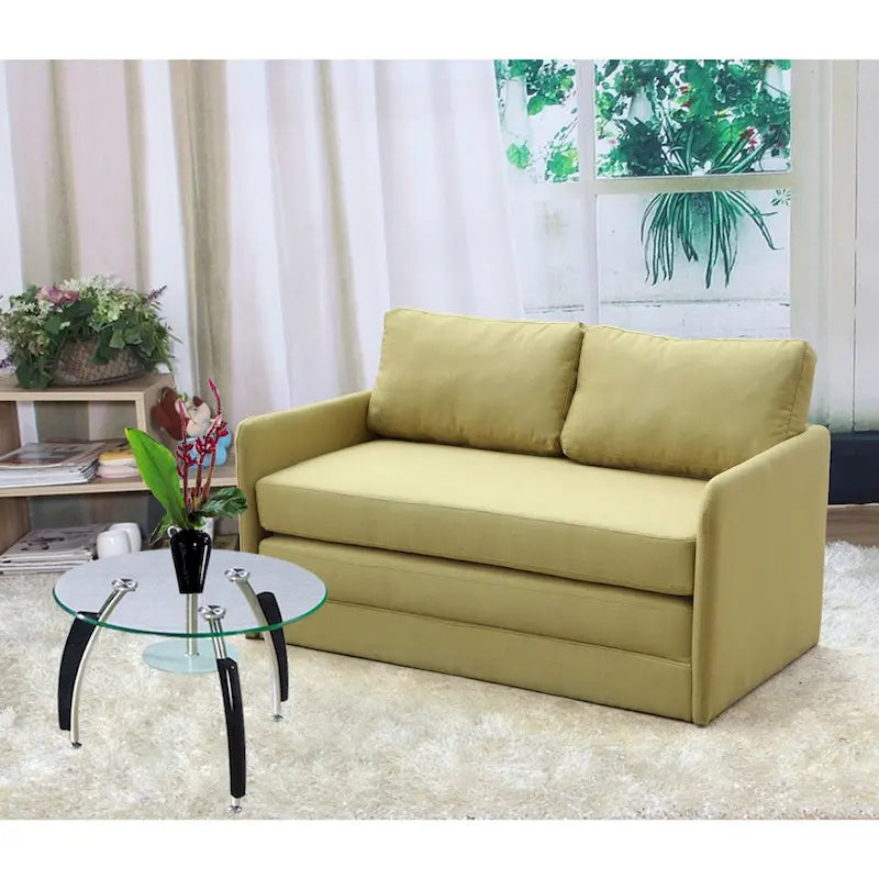 Porch & Den Claiborne Reversible 5.1 inches Foam Fabric Loveseat and Sofa Bed