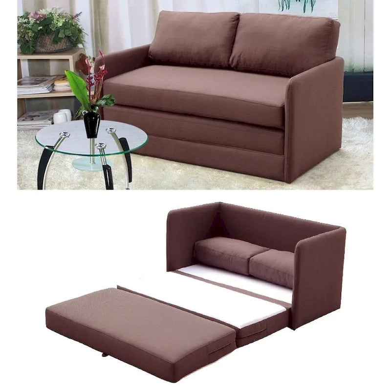 Porch & Den Claiborne Reversible 5.1 inches Foam Fabric Loveseat and Sofa Bed