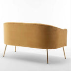 SEYNAR Modern Glam Comfy 50 Metal Legs Curved Sofa 2 Seaters Loveseat with Tufted Back