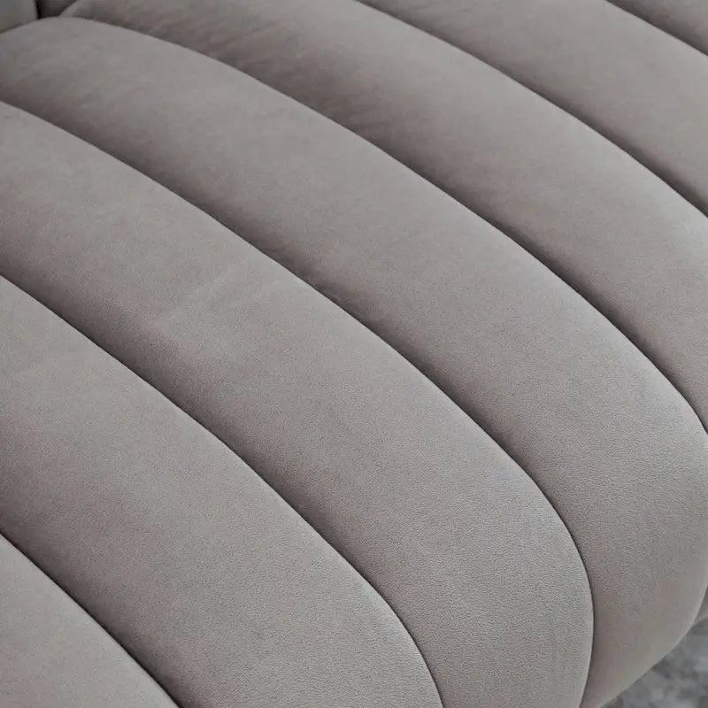 SEYNAR Modern Glam Comfy 50 Metal Legs Curved Sofa 2 Seaters Loveseat with Tufted Back
