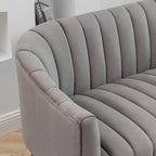 SEYNAR Modern Glam Comfy 50 Metal Legs Curved Sofa 2 Seaters Loveseat with Tufted Back