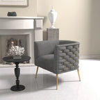 SEYNAR Mid-Century Modern Velvet Round Accent Chair for Living Room