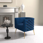 SEYNAR Mid-Century Modern Velvet Round Accent Chair for Living Room