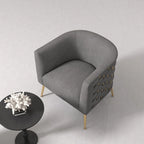 SEYNAR Mid-Century Modern Velvet Round Accent Chair for Living Room