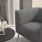 SEYNAR Mid-Century Modern Velvet Round Accent Chair for Living Room
