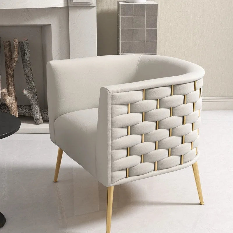 SEYNAR Mid-Century Modern Velvet Round Accent Chair for Living Room